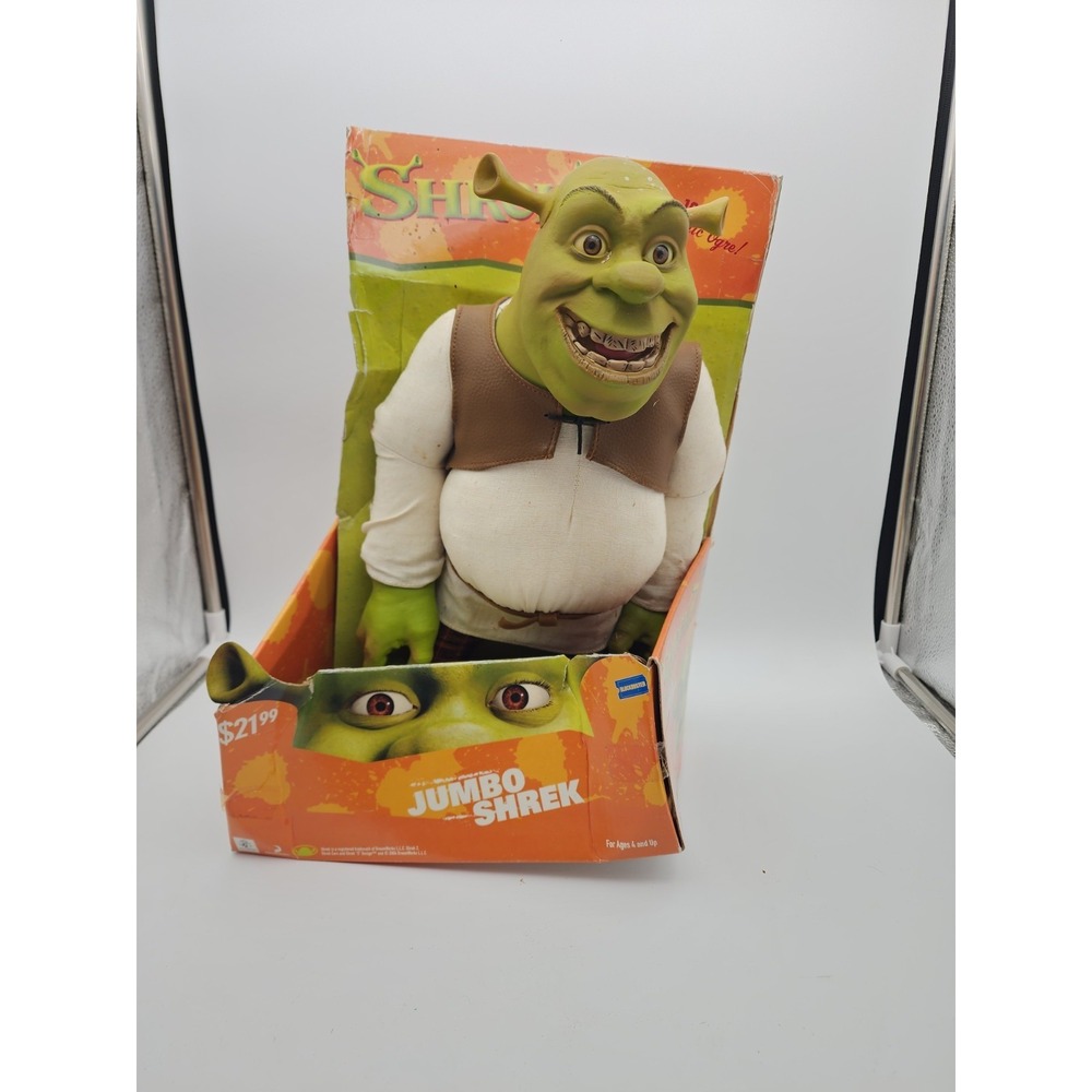 NIB- Untested Vintage Shrek Jumbo Shrek 2 Dream Works 2004 Blockbuster Hard Face